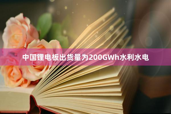 中国锂电板出货量为200GWh水利水电